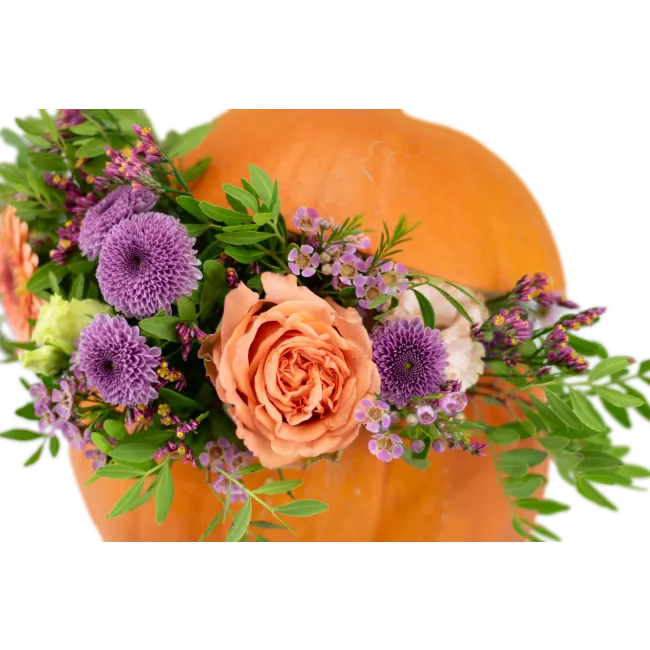 Pumpkin with flowers